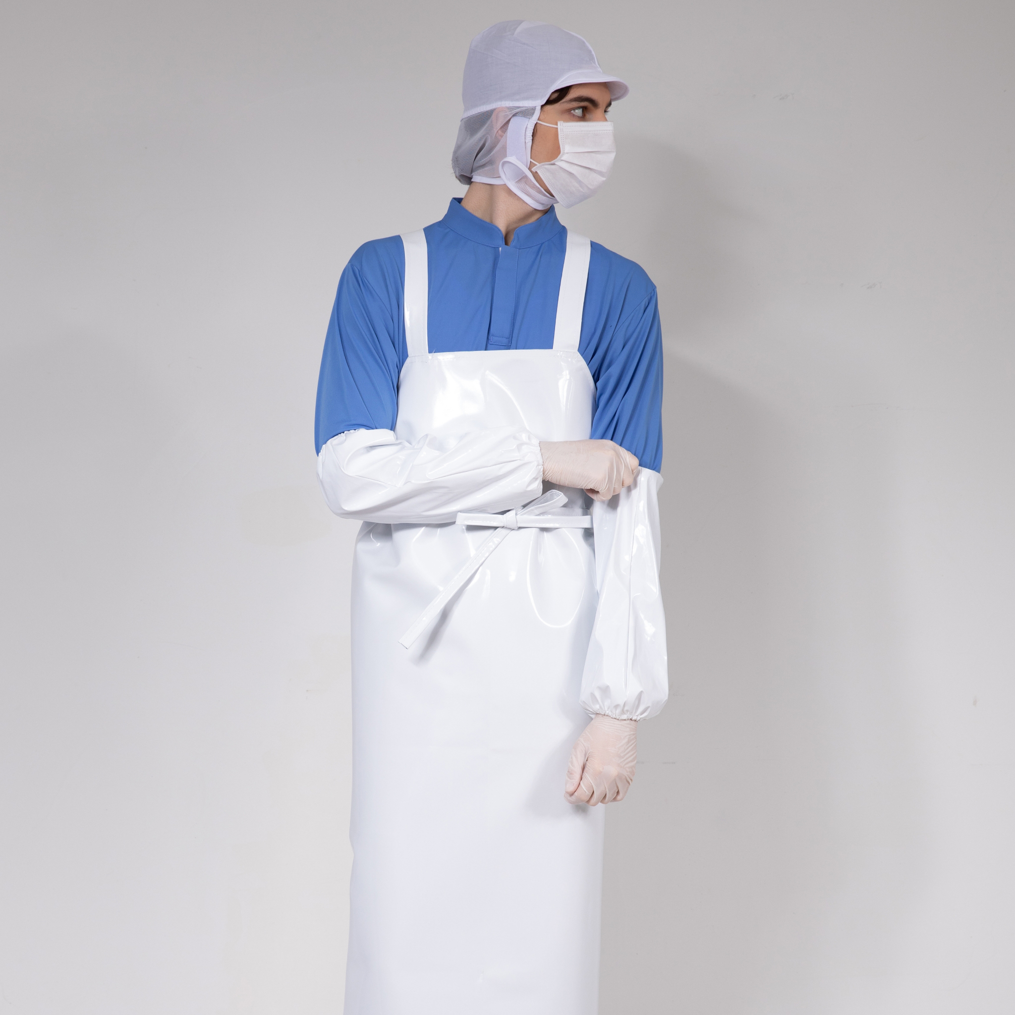 화이트 양면방수 특대형 H형 앞치마