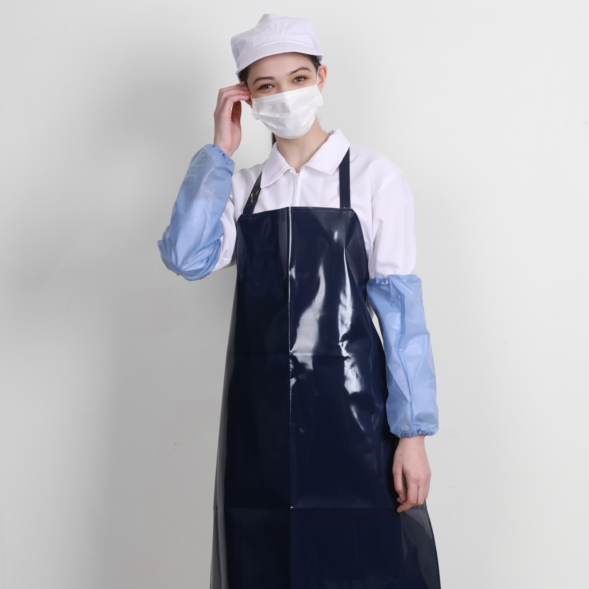 네이비 양면방수 중형 목걸이 앞치마