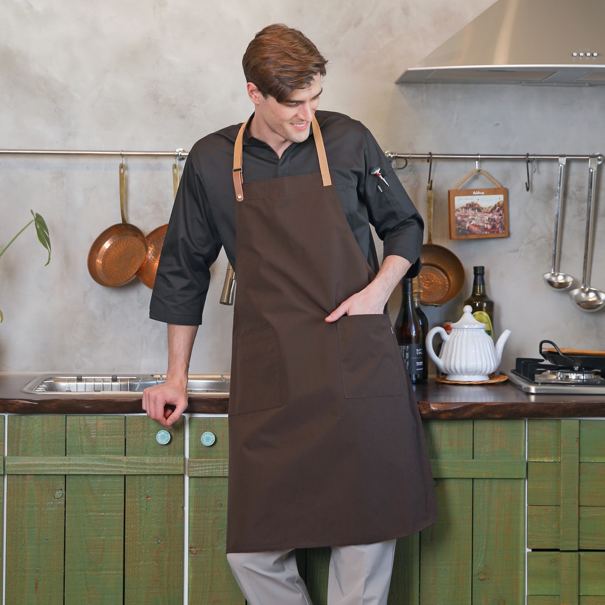 커피 카페 목걸이 앞치마