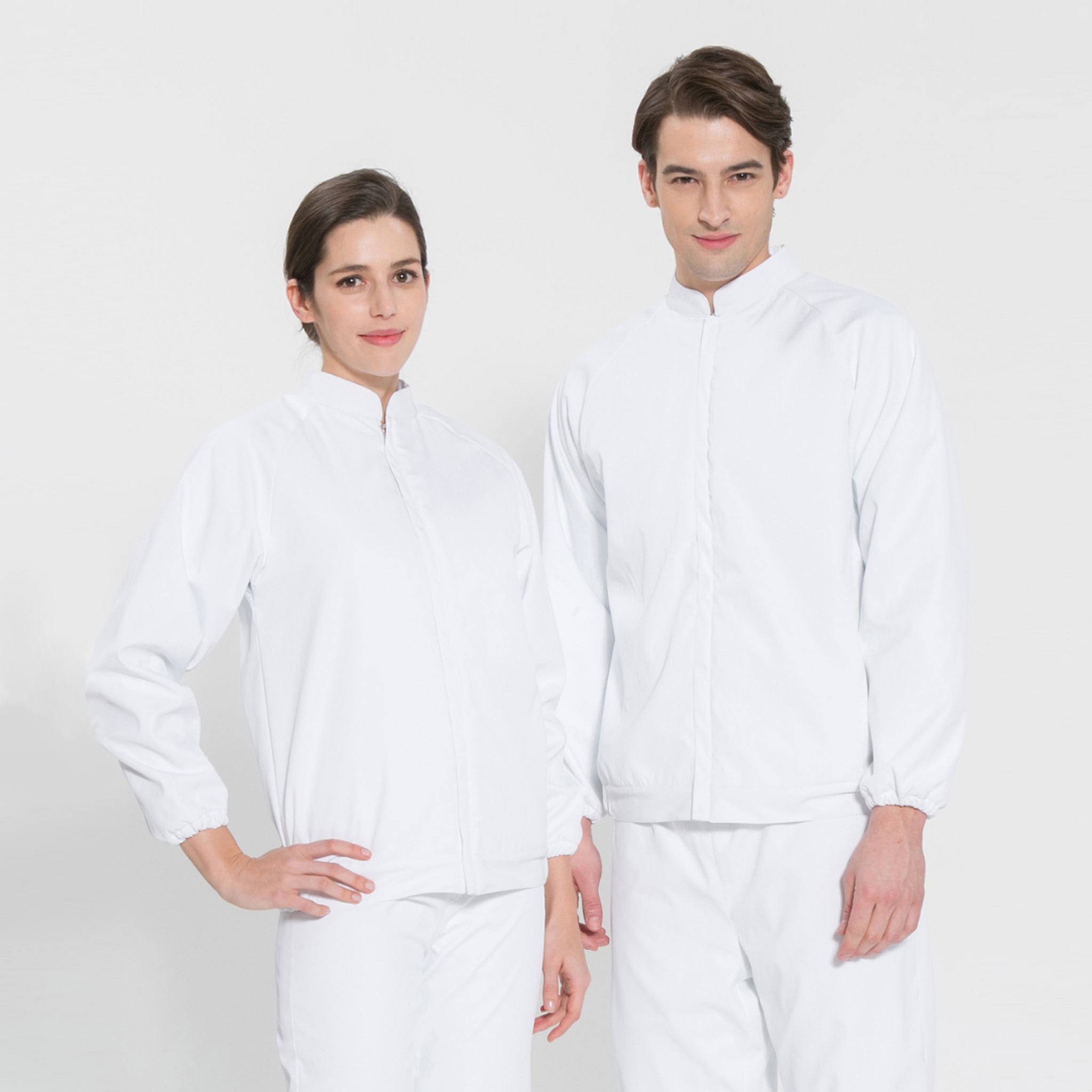 겨울용 화이트 방한 위생 파카