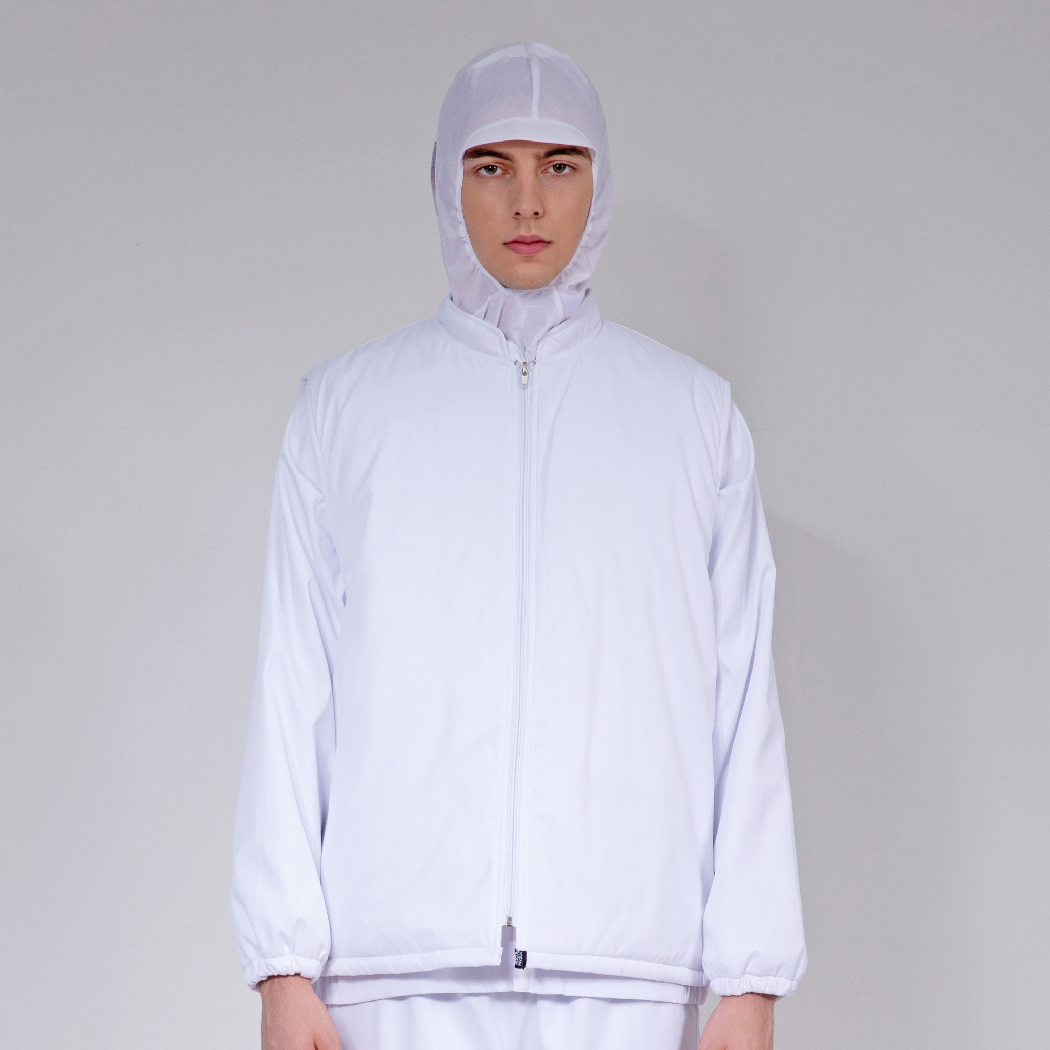 겨울용 화이트 방한 누빔 위생 조끼