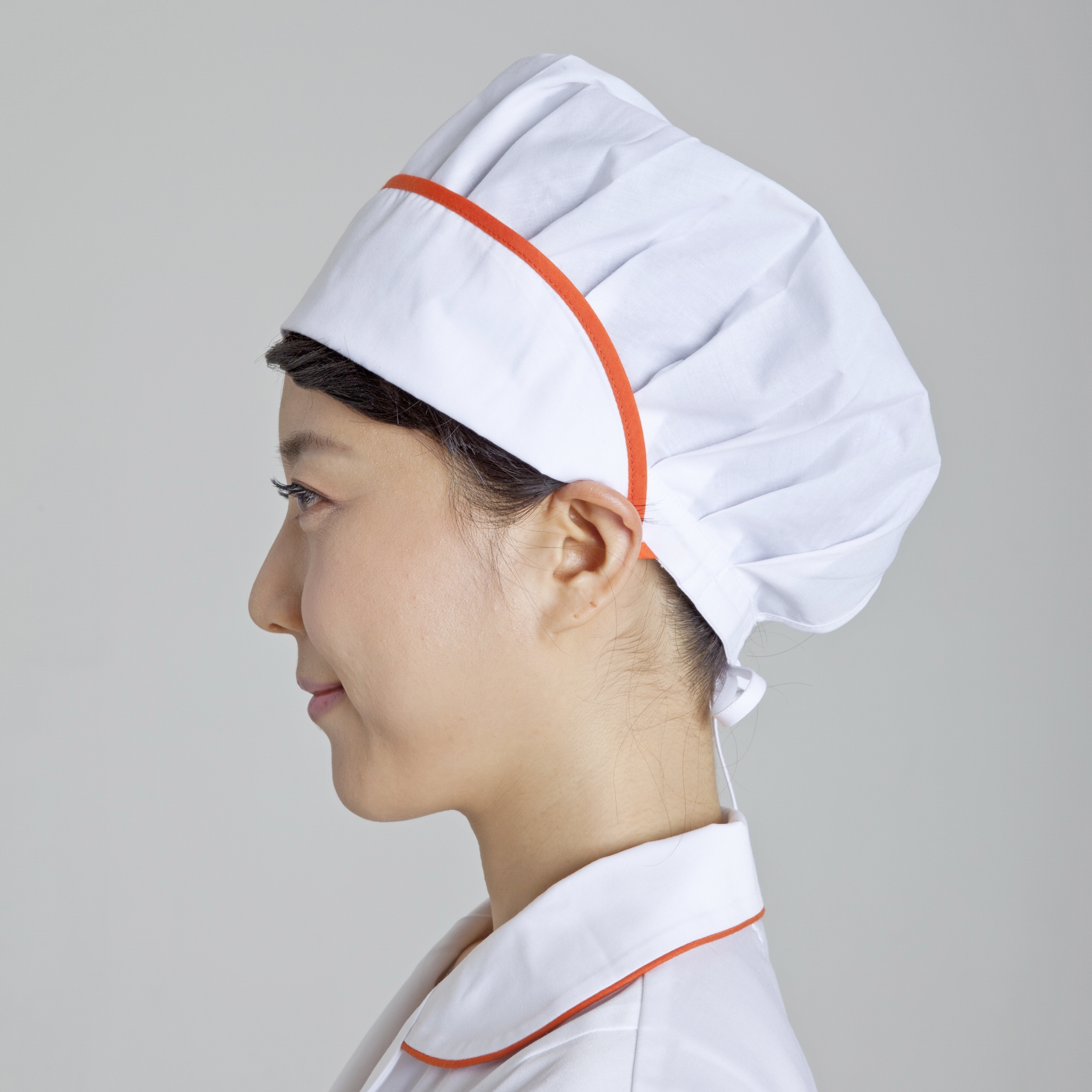 화이트 오렌지 라인 위생모자