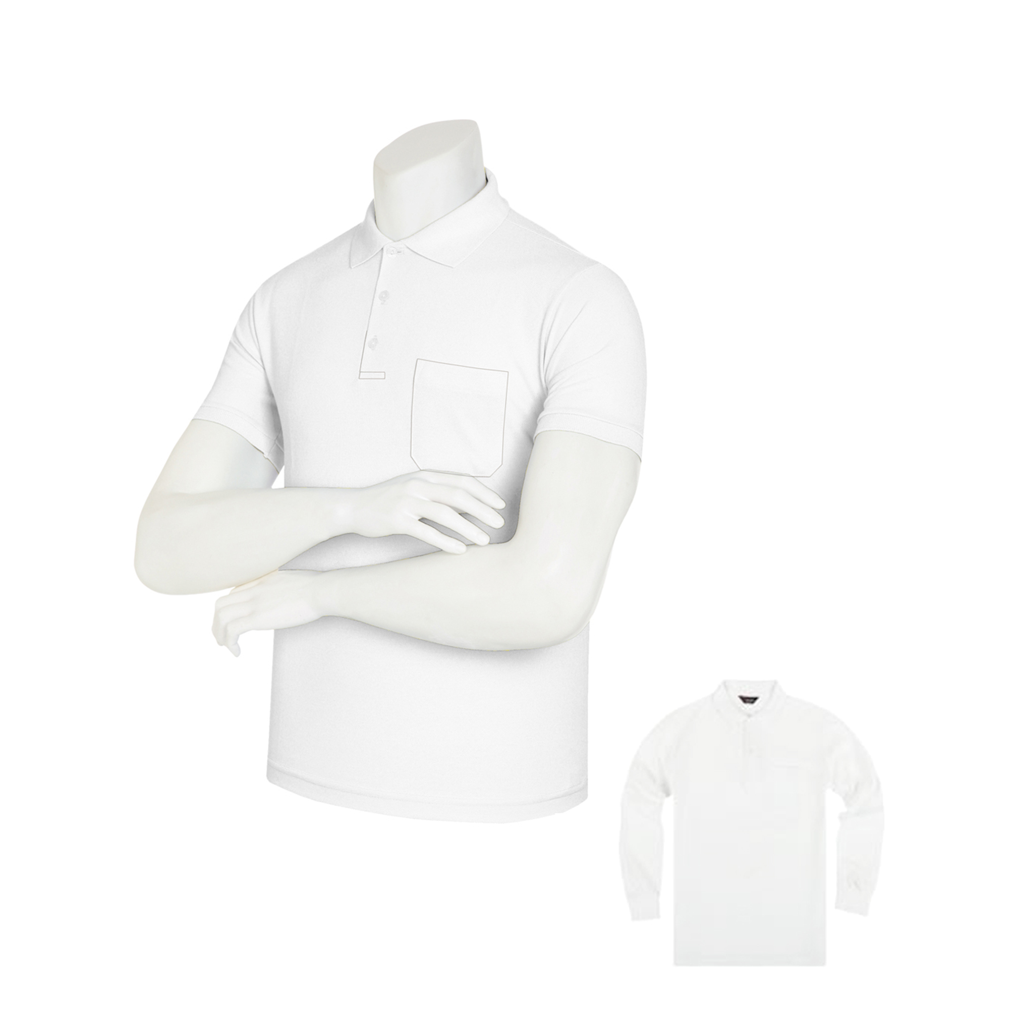 화이트 면 혼방 폴로셔츠 (반팔/긴팔)