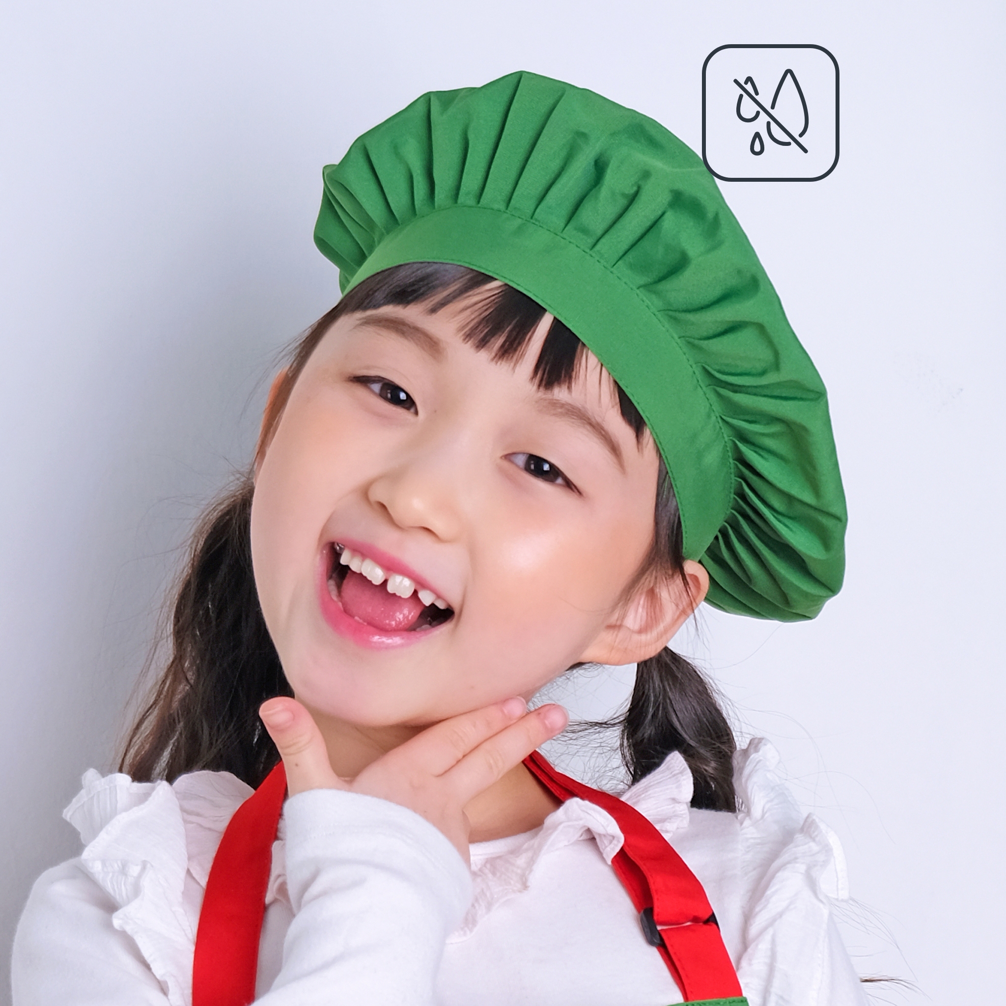 그린 티키타 어린이 발수 조리모자