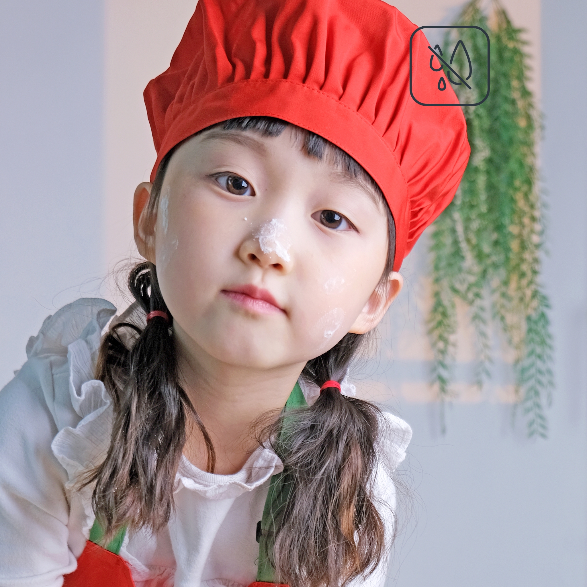 레드 티키타 어린이 발수 조리모자