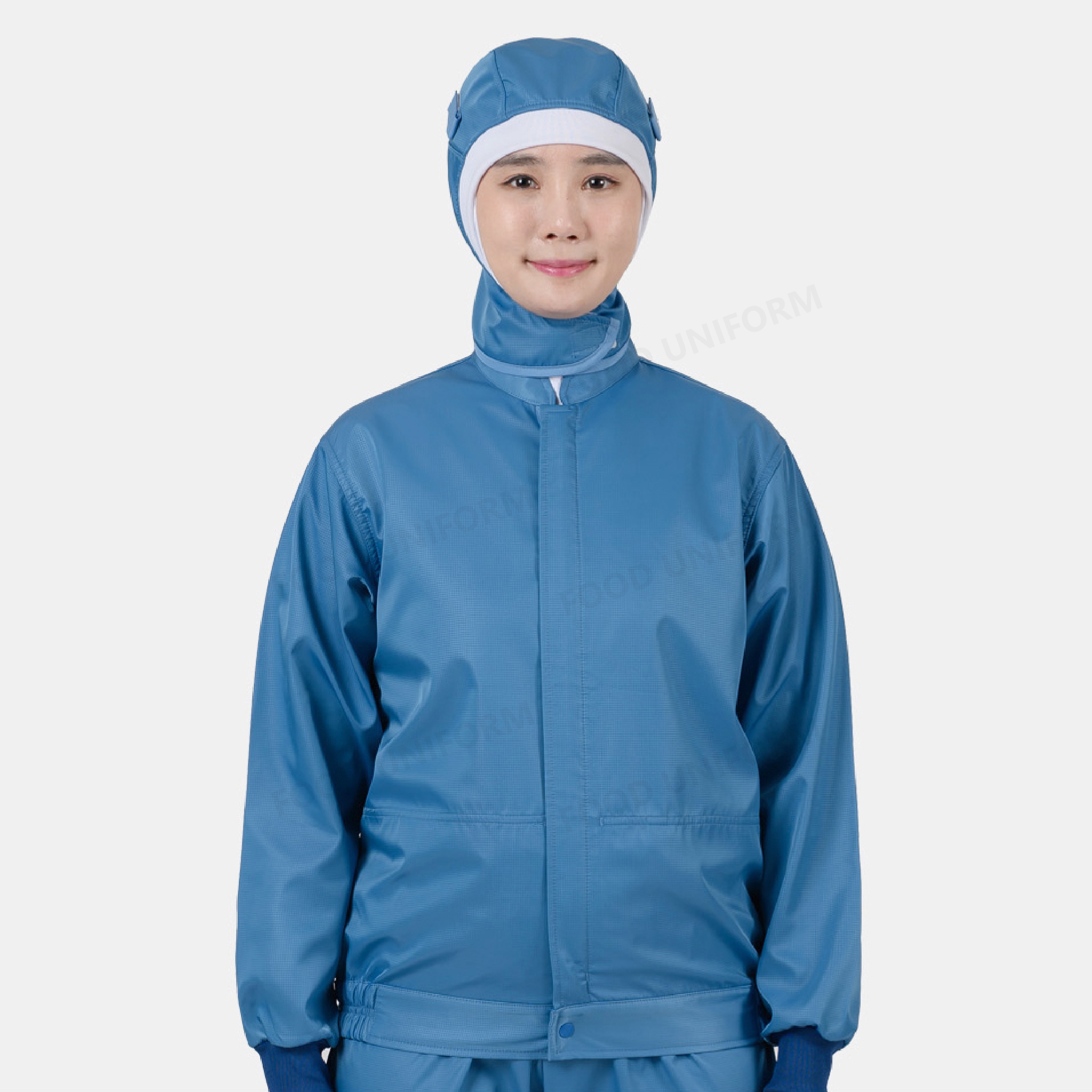 블루 발수가공 기모 스커트 위생복 상의