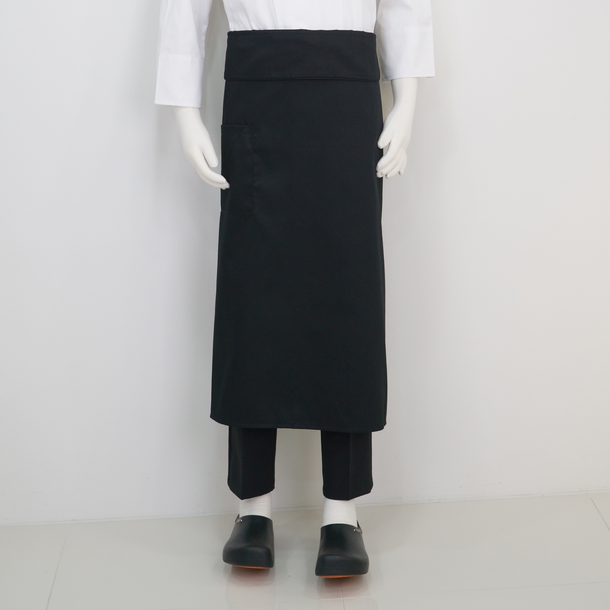 블랙 롱 덮개 허리 앞치마