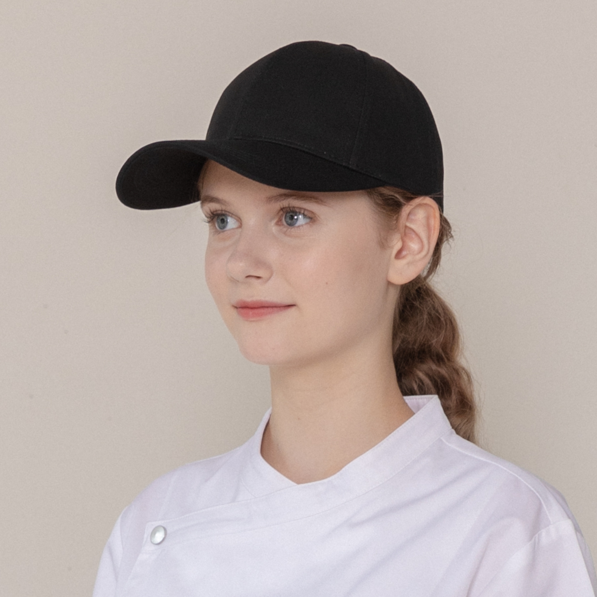 블랙 코튼 무지 볼캡