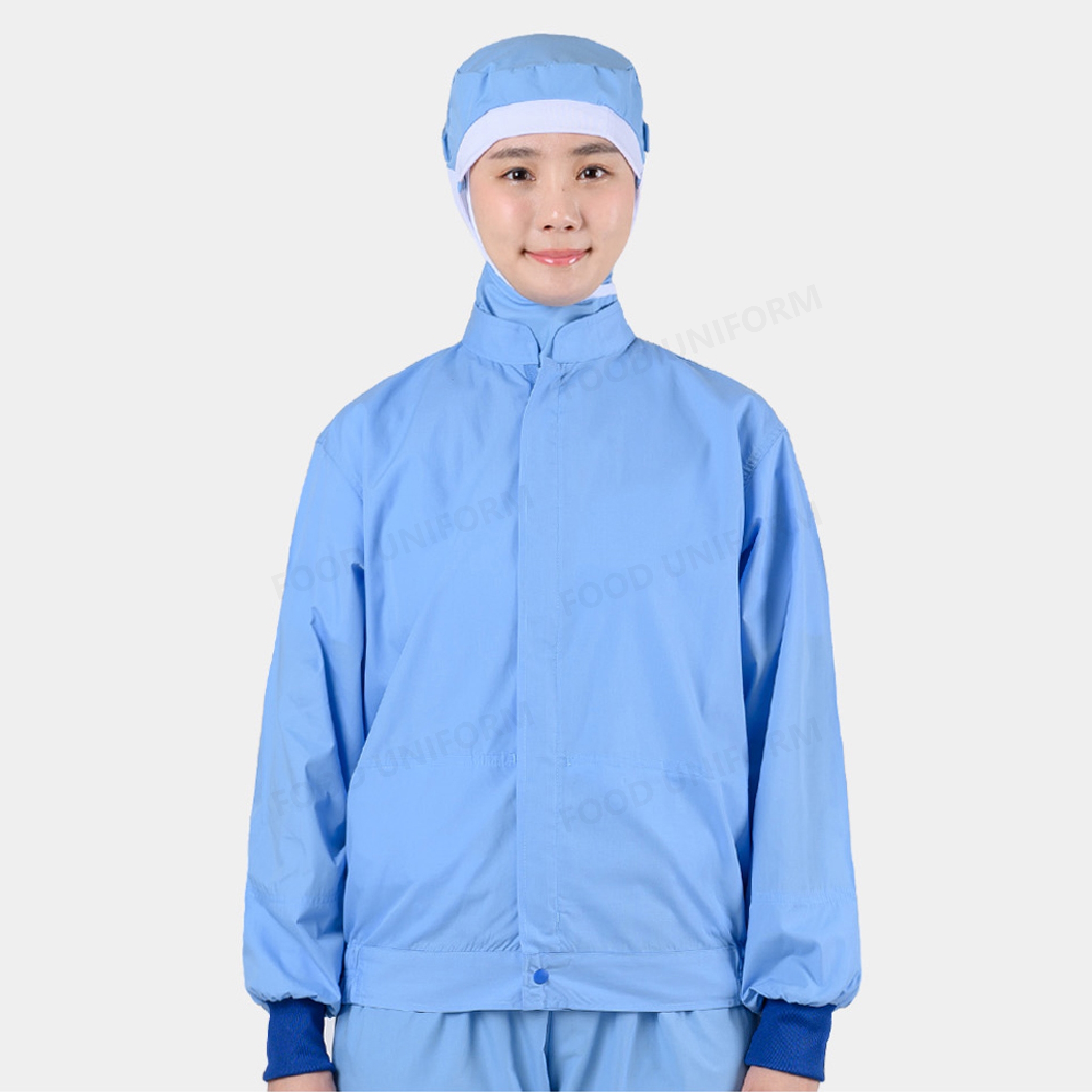 여름용 블루 45수 HACCP 체모방지 위생 점퍼