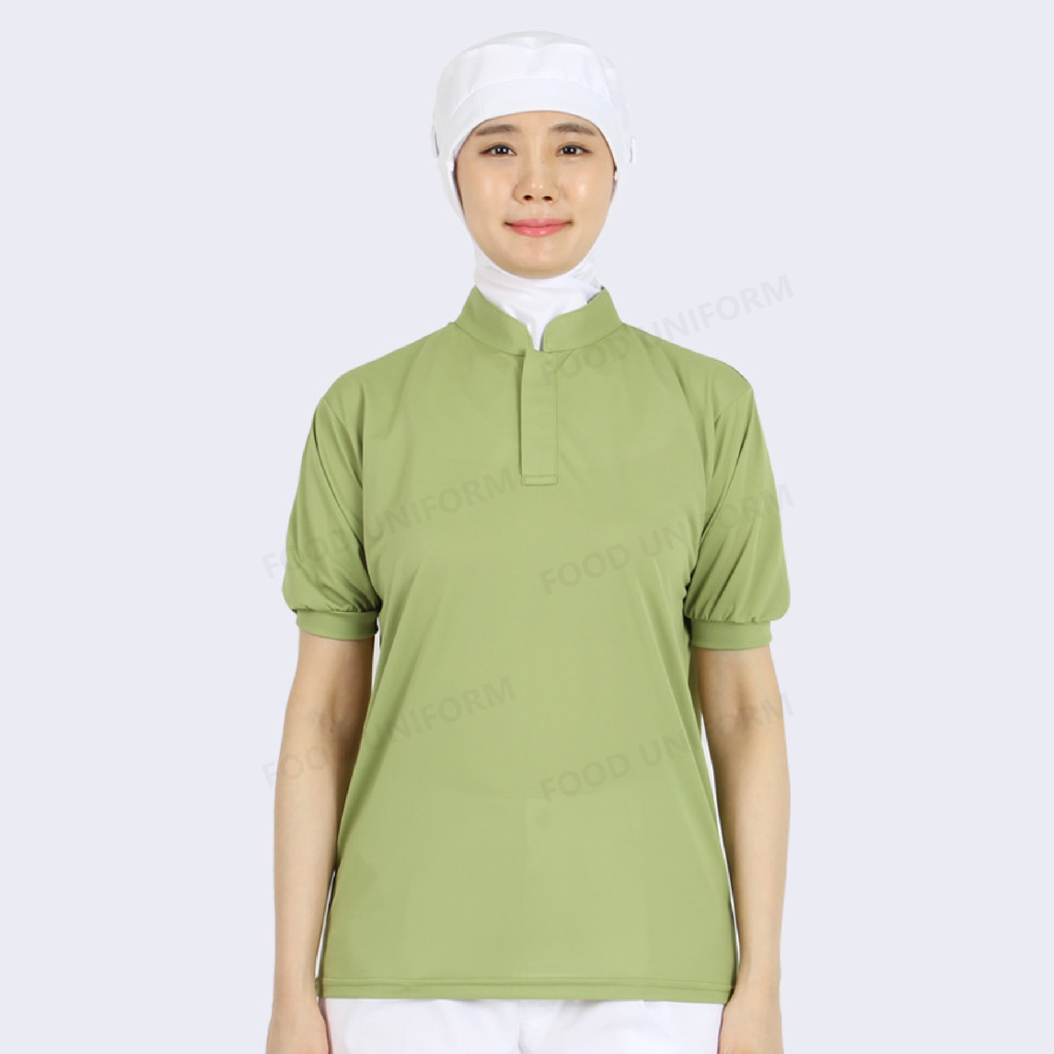 여름용 올리브 HACCP 반팔 위생 티셔츠