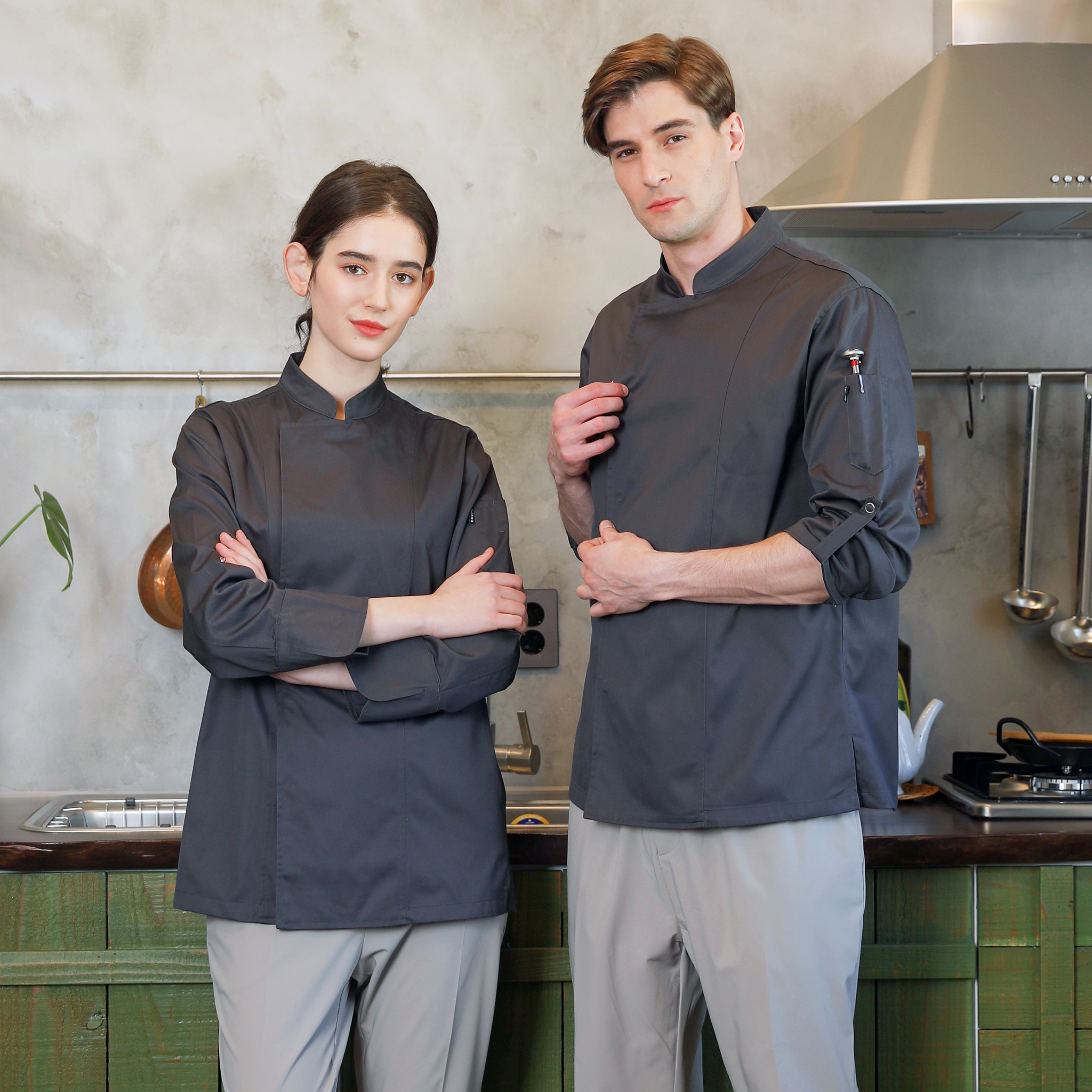 그레이 플리토 쉐프복