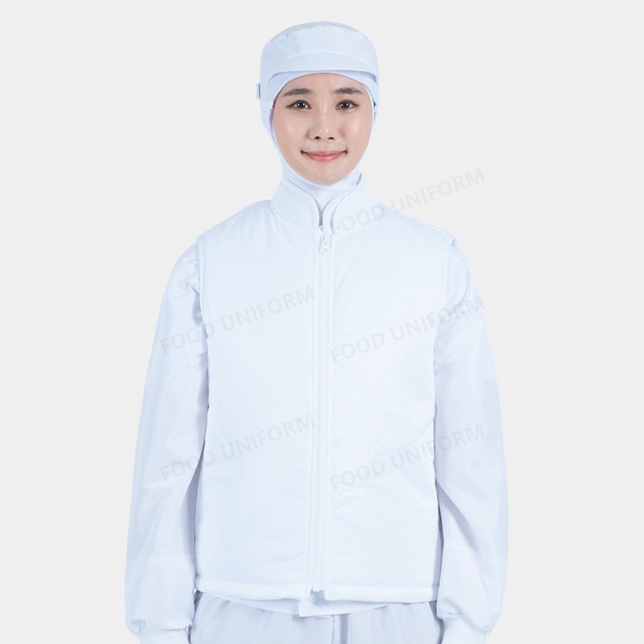 화이트 HACCP 방한 6oz 패딩 조끼