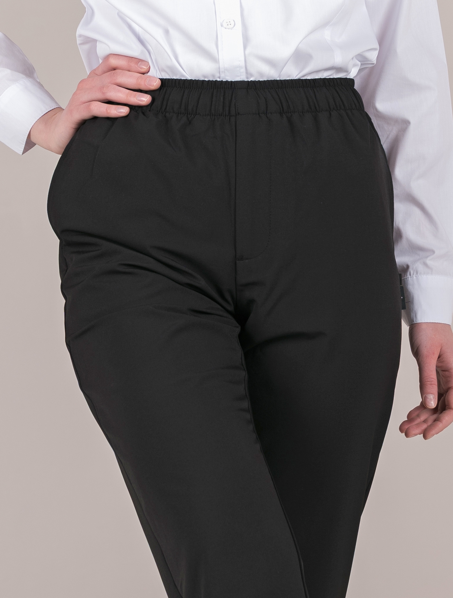 블랙 기능성 고무줄 바지