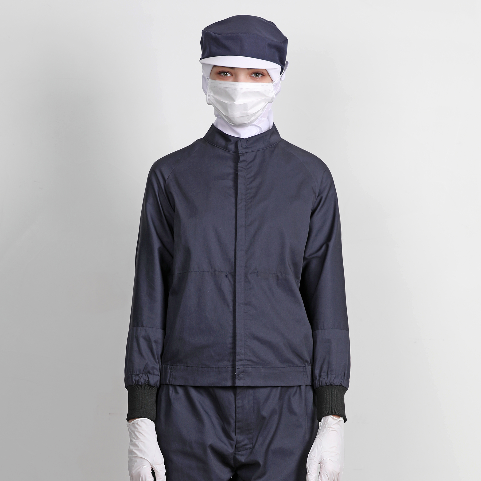 네이비 HACCP 체모방지 위생 점퍼