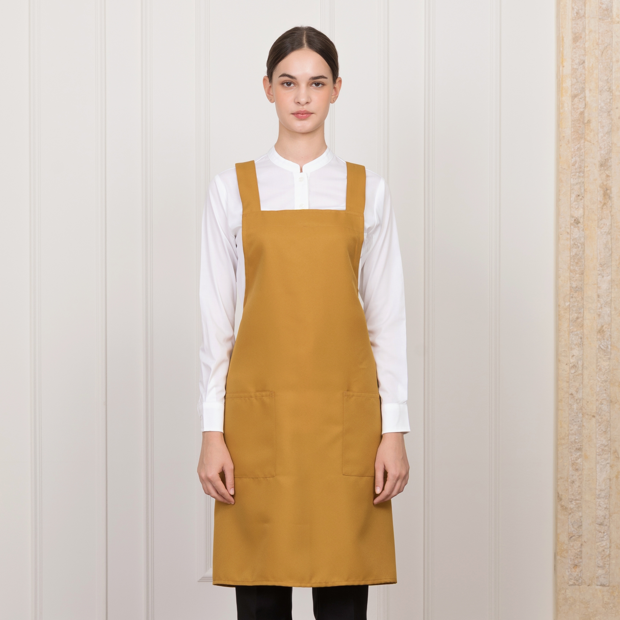 머스타드 무지 H형 앞치마
