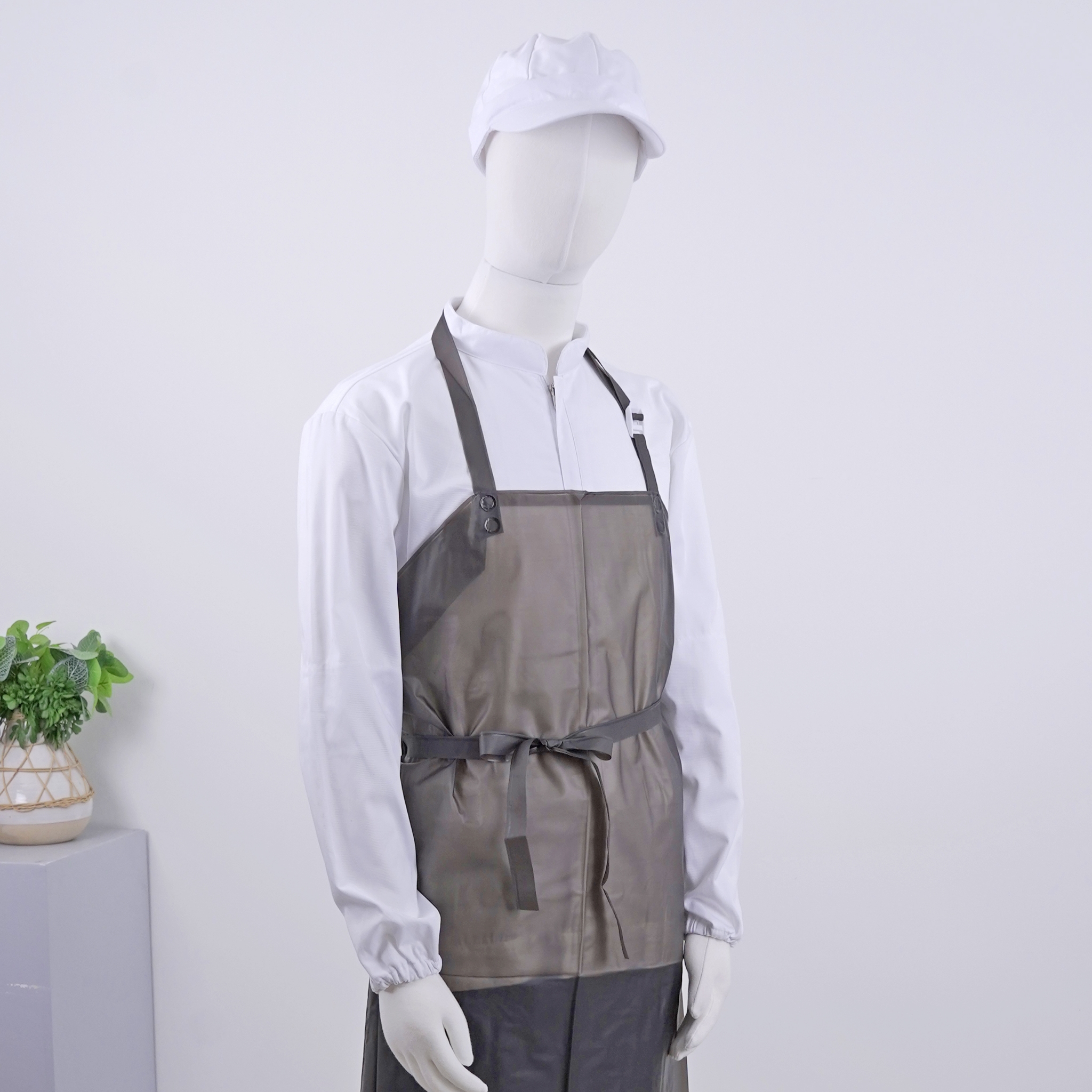 블랙 우레탄 방수 특대형 고리 목걸이 앞치마