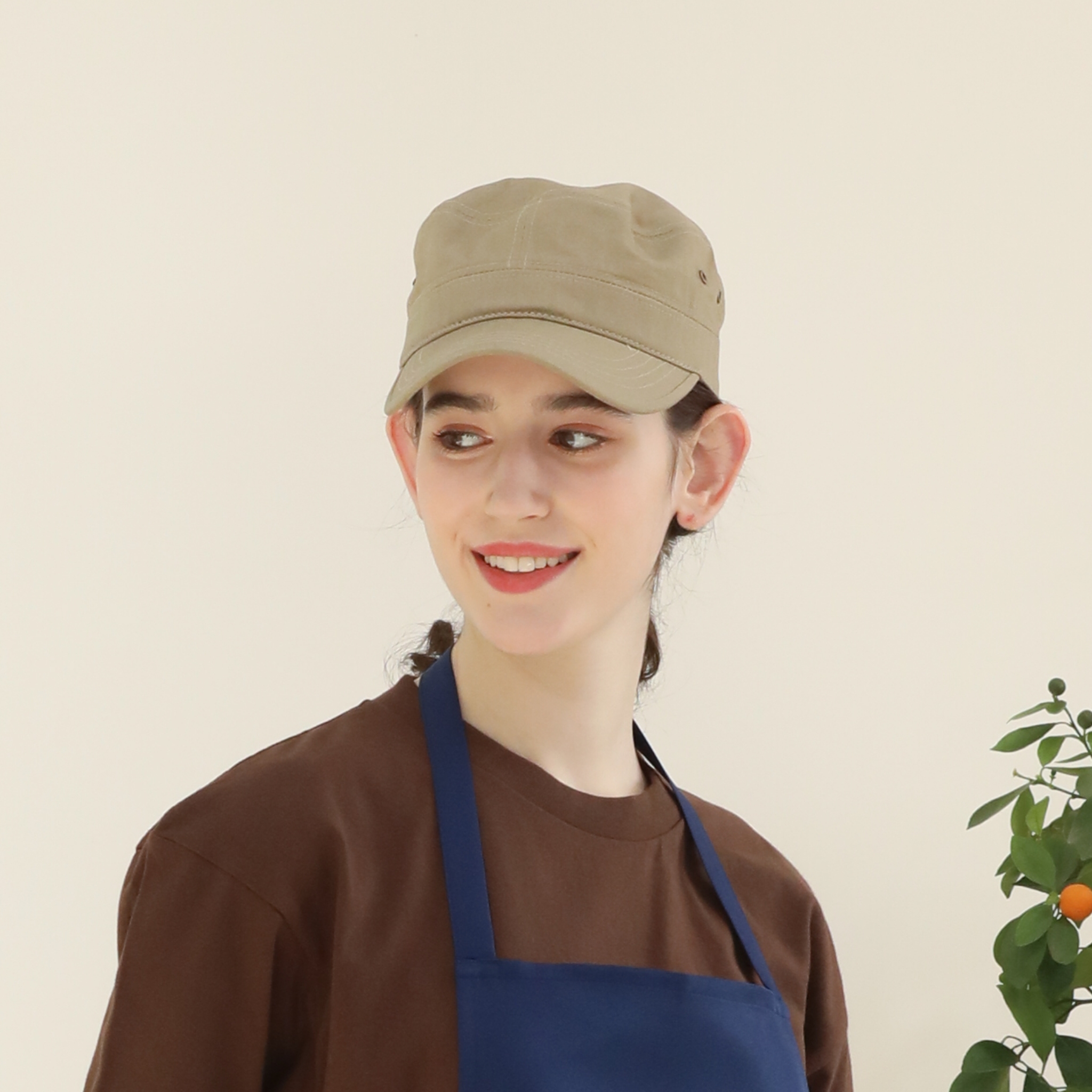 베이지 군모