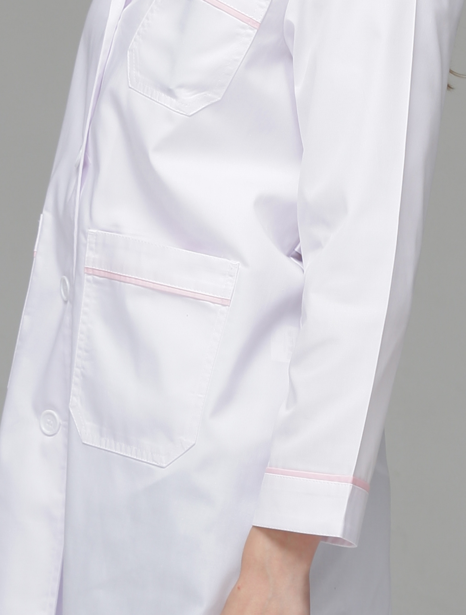 여성용 핑크카라 의사가운